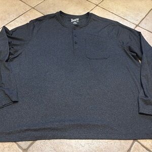 Duluth Trading Co Men's Heater Gray XXL  Long Sleeve Cordura Henley